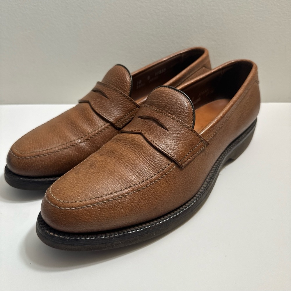 Allen Edmonds Hamilton‎ Men’s Size 10 B Boar Leather Slip On Loafer Shoes VIBRAM